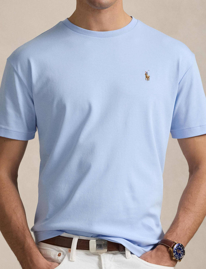 Ralph Lauren Custom Slim Fit T-Shirt aus weichem Baumwoll-Interlock | Office Blue