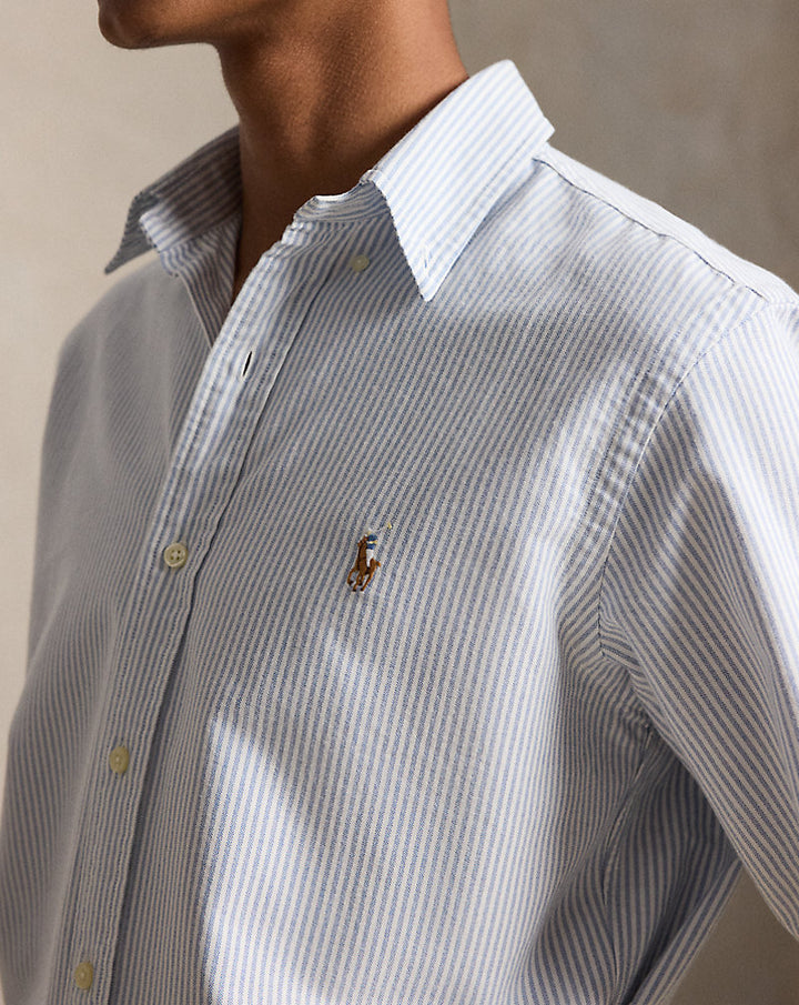 Ριγέ πουκάμισο Oxford Custom Fit Ralph Lauren | Μπλε/Λευκό ριγέ, όψη 1
