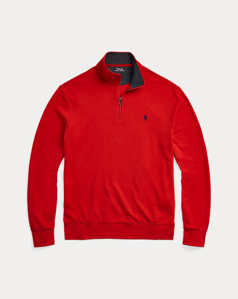Luxury Jersey Pullover mit Viertelreißverschluss Ralph Lauren | RL 2000 Red, Ansicht 1