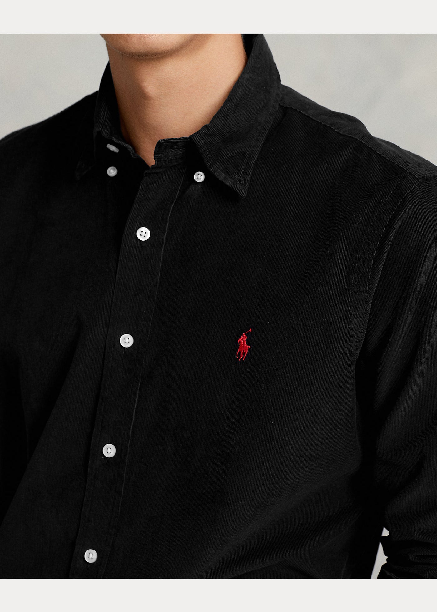 Ralph Lauren Custom Fit Corduroy Shirt | Black