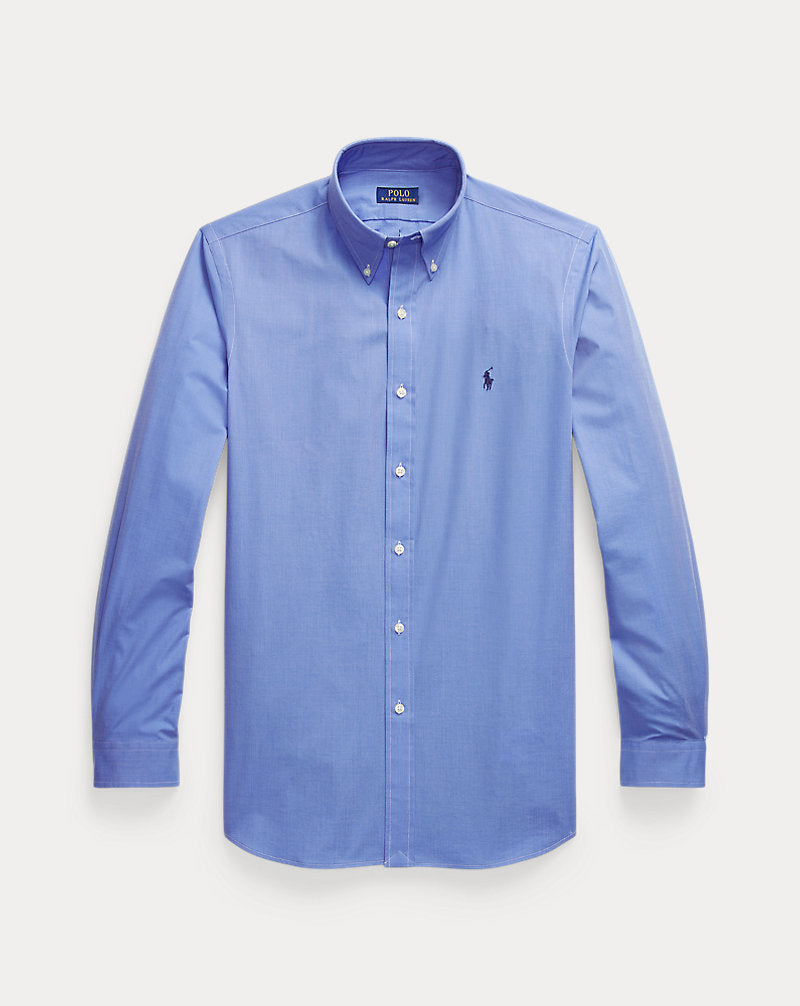 Custom Fit Hemd aus Stretchpopeline Ralph Lauren | Blue End On End, Ansicht 1