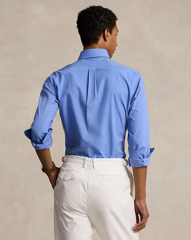 Custom Fit Hemd aus Stretchpopeline Ralph Lauren | Blue End On End, Ansicht 1