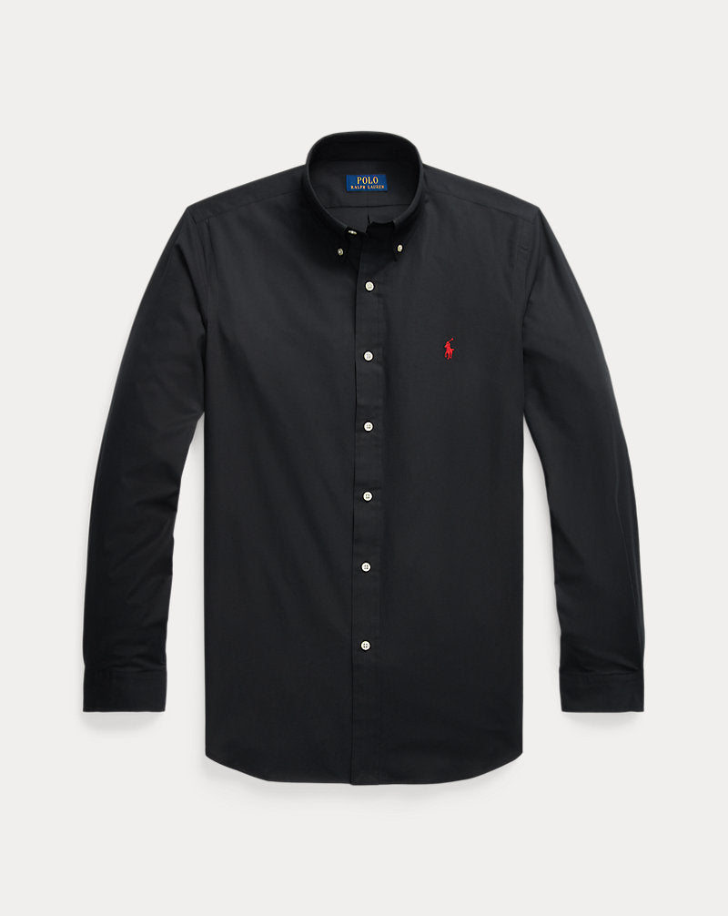 Πουκάμισο από ελαστική ποπλίνα Custom Fit Ralph Lauren | Μαύρο, όψη 1