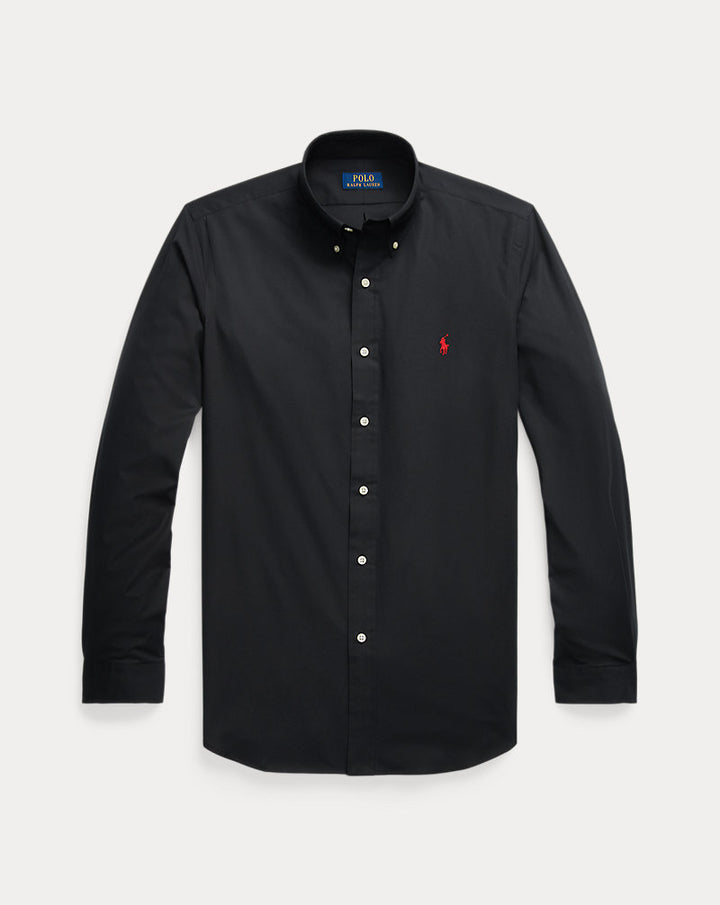 Πουκάμισο από ελαστική ποπλίνα Custom Fit Ralph Lauren | Μαύρο, όψη 1