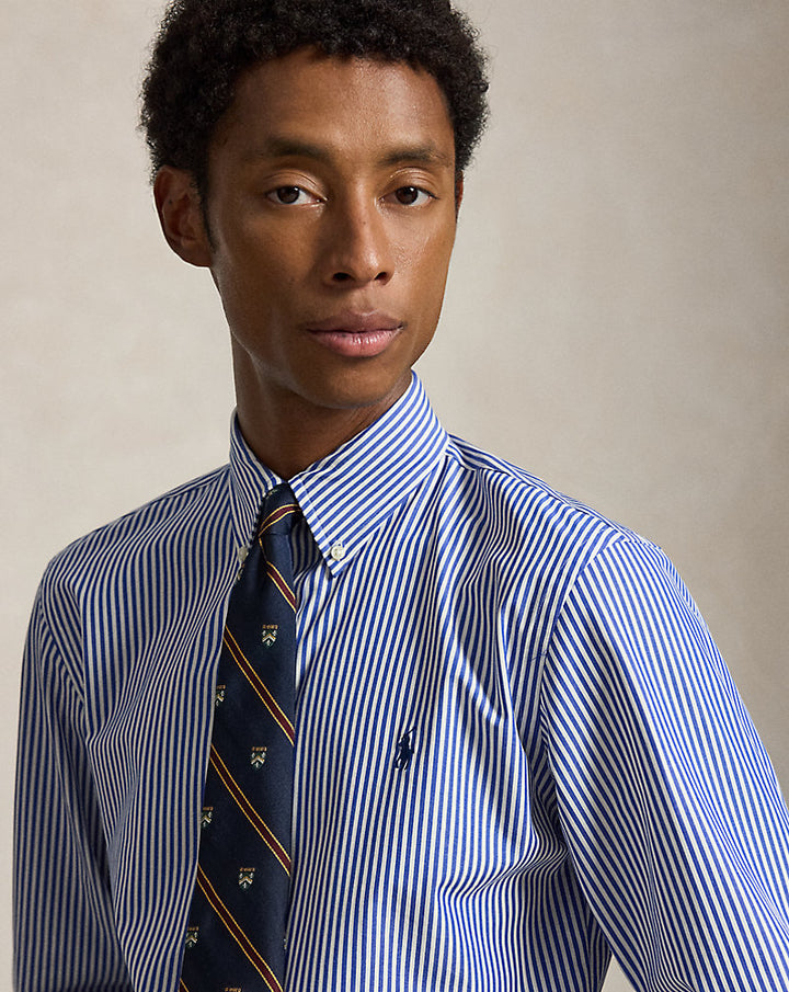 Custom Fit gestreiftes Hemd aus Stretchpopeline Ralph Lauren | Royalblau/Weiß, Ansicht 1