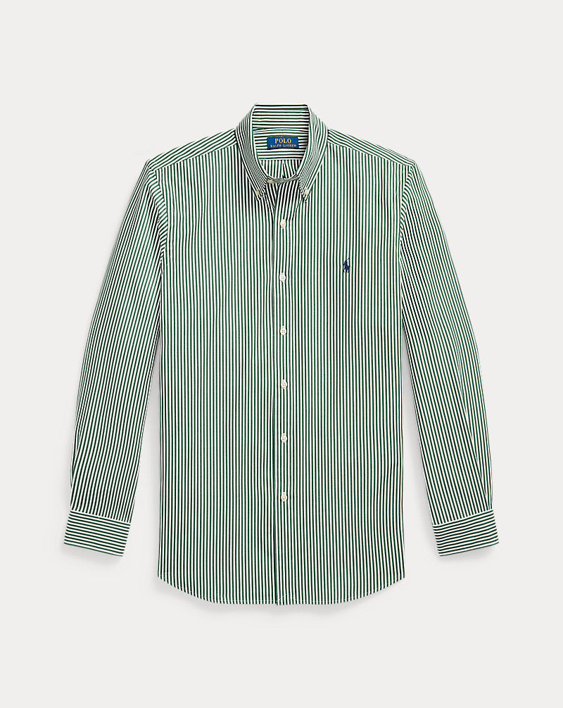 Custom Fit gestreiftes Hemd aus Stretchpopeline Ralph Lauren | Grün/Weiß, Ansicht 1