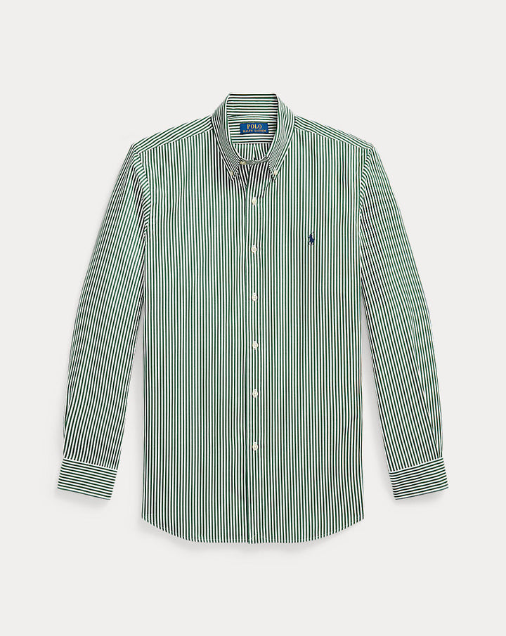 Custom Fit gestreiftes Hemd aus Stretchpopeline Ralph Lauren | Grün/Weiß, Ansicht 1