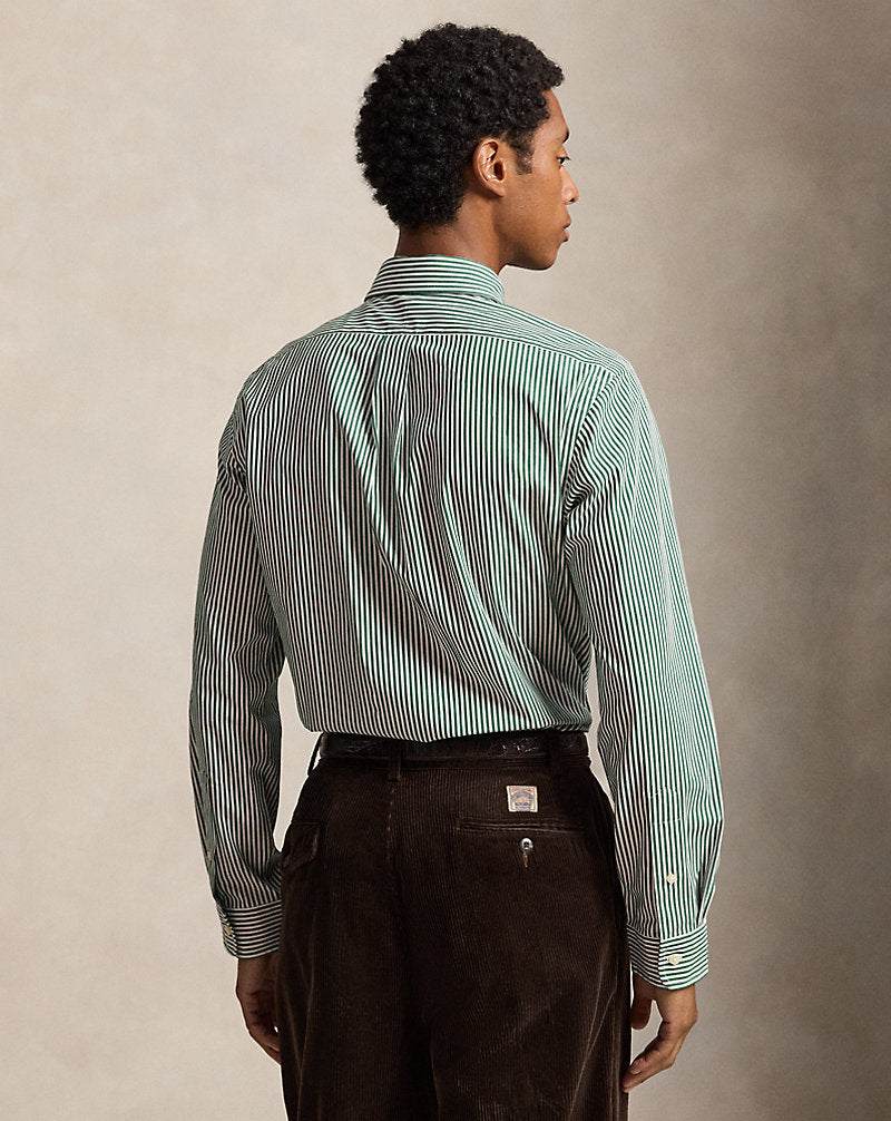 Custom Fit gestreiftes Hemd aus Stretchpopeline Ralph Lauren | Grün/Weiß, Ansicht 1