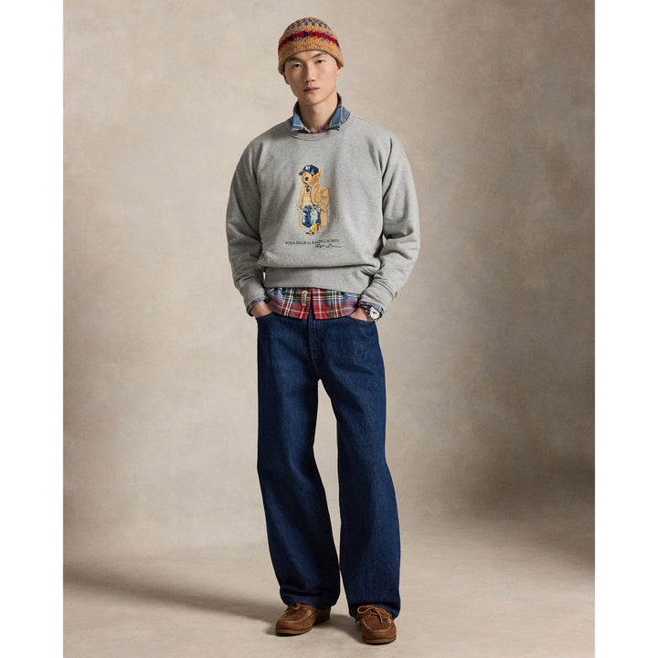 Ralph Lauren Vintage Fit Polo Bear Fleece Sweatshirt in Andover Heather, view 2