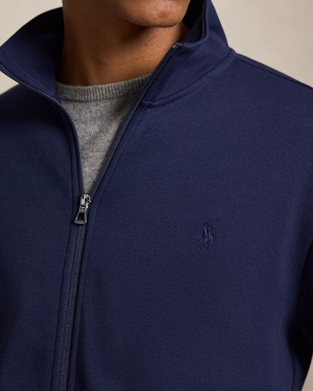 Ralph Lauren Veste de survêtement légère en double maille – Bleu marine Newport, vue 5