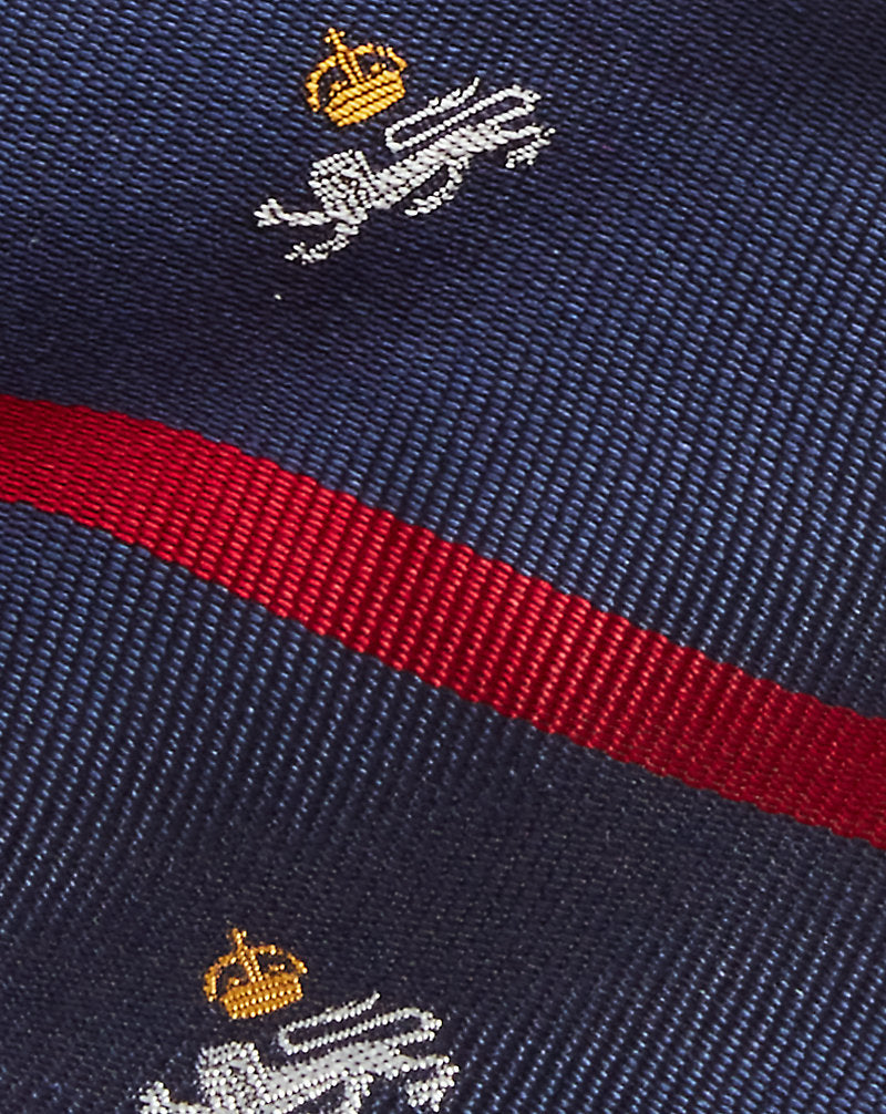 Ριγέ Μεταξωτή Γραβάτα Repp με Λιοντάρι Ralph Lauren | Μπλε σκούρο, όψη 1
