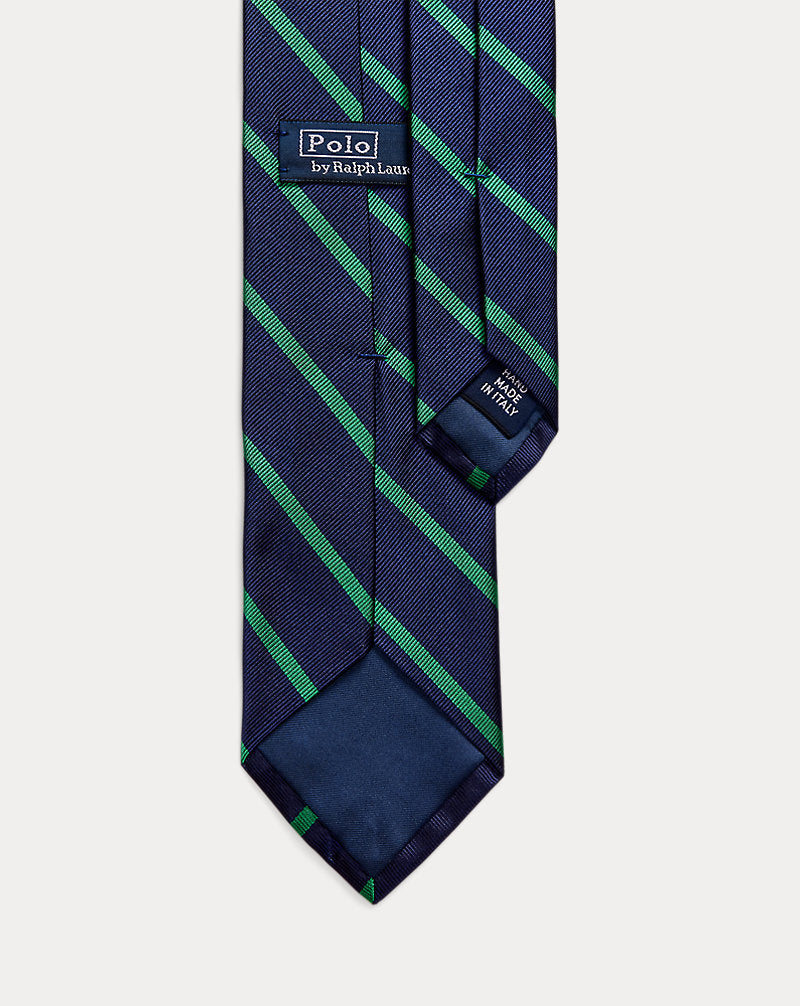 Gestreifte Krawatte aus Seidenrepp Ralph Lauren | Marineblau/Grün, Ansicht 2