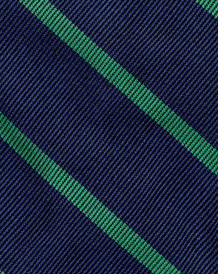Gestreifte Krawatte aus Seidenrepp Ralph Lauren | Marineblau/Grün, Ansicht 1