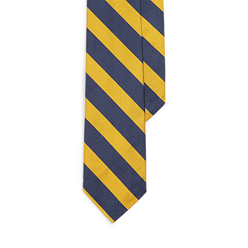 Cravate fine rayée en soie repp Ralph Lauren | Bleu marine/Or, vue 1