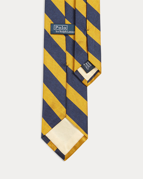 Cravate fine rayée en soie repp Ralph Lauren | Bleu marine/Or, vue 2