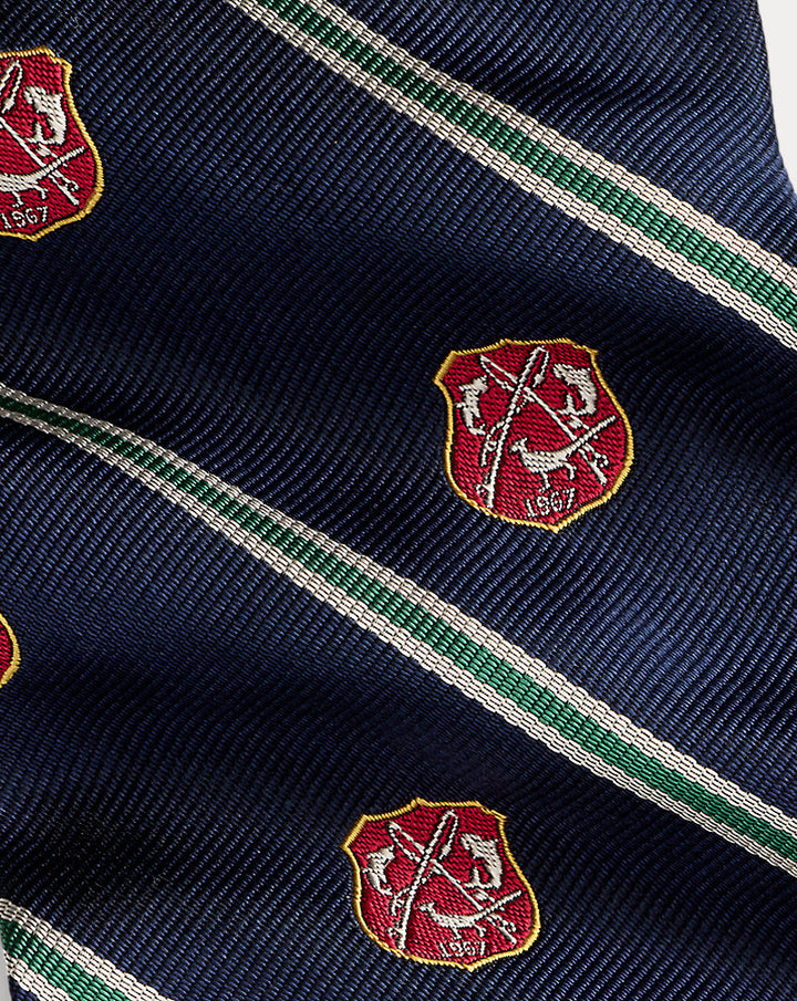 Cravate club en soie repp Ralph Lauren | Bleu marine, vue 1