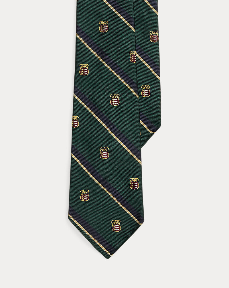 Corbata club de rayas de inspiración vintage Ralph Lauren | Verde, vista 1