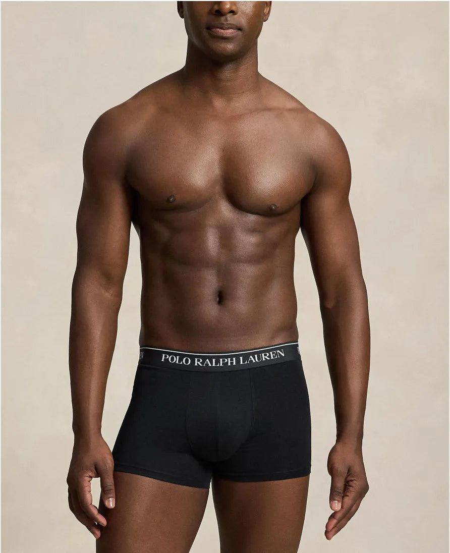 Ralph Lauren Classic Stretch-Cotton Trunk 3-Pack | Black/Green/Blue