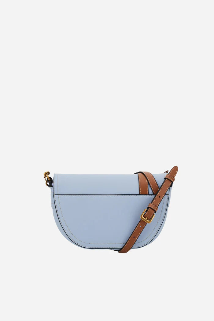 La Martina Half-Moon Full Grain Pampa Small Leather Bag | Sea/Cuoio