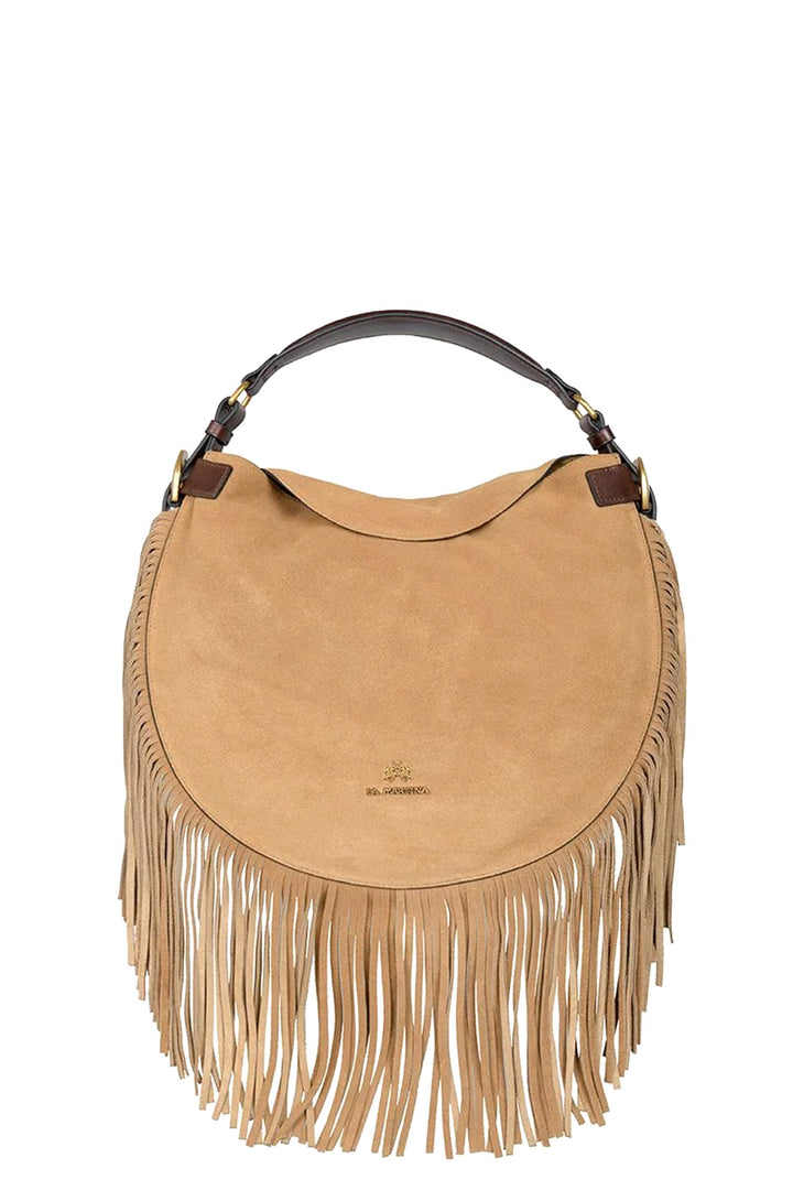 Borsa Hobo in pelle scamosciata e pelle La Martina | Beige