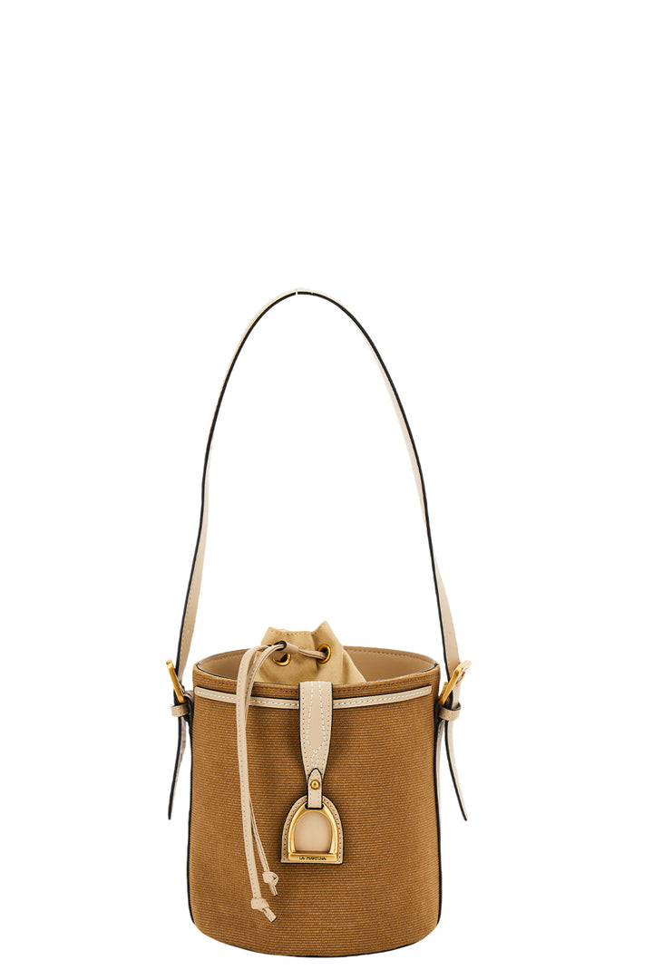 Borsa a secchiello piccola in tela lavata La Martina | Beige/Miele