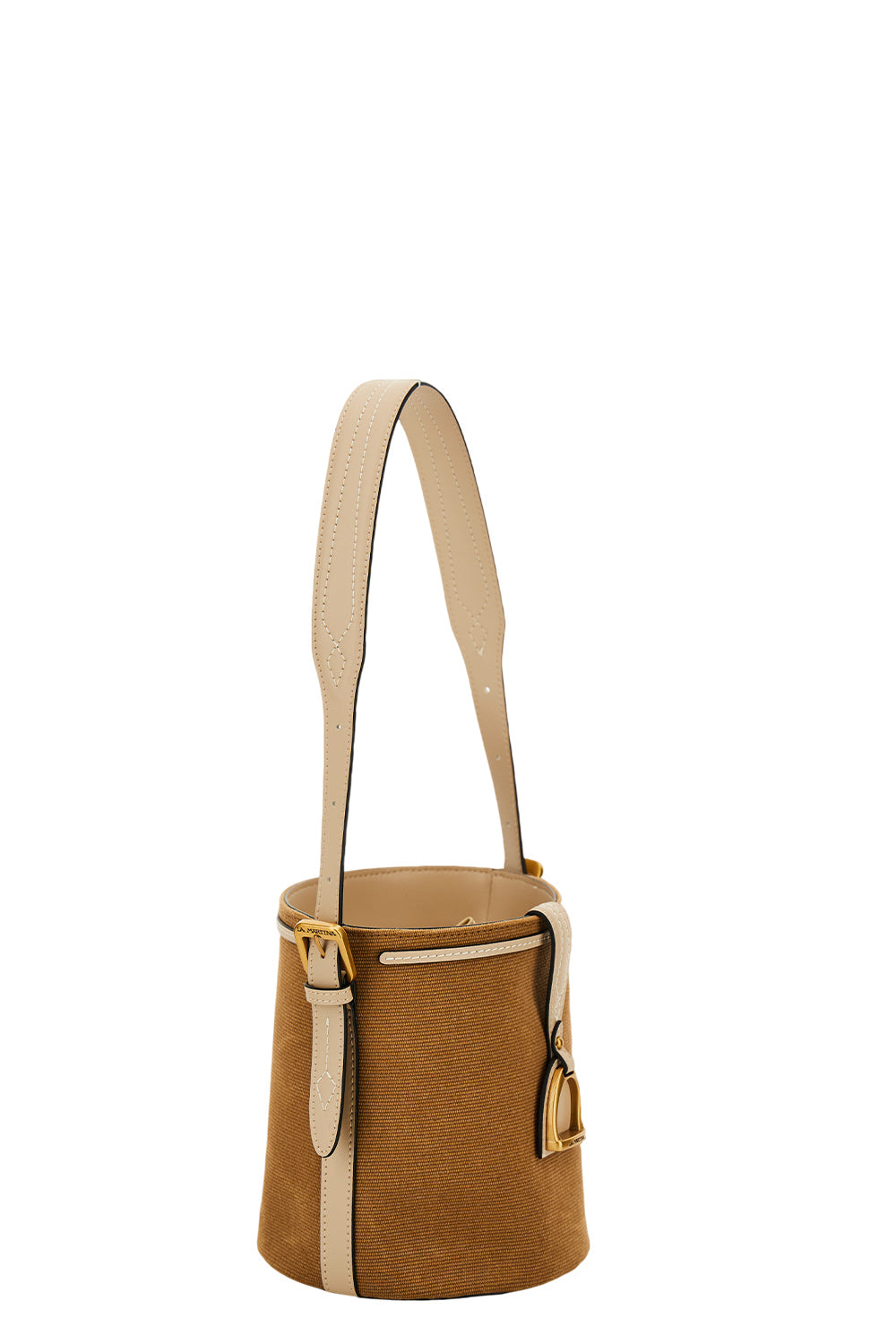 Borsa a secchiello piccola in tela lavata La Martina | Beige/Miele