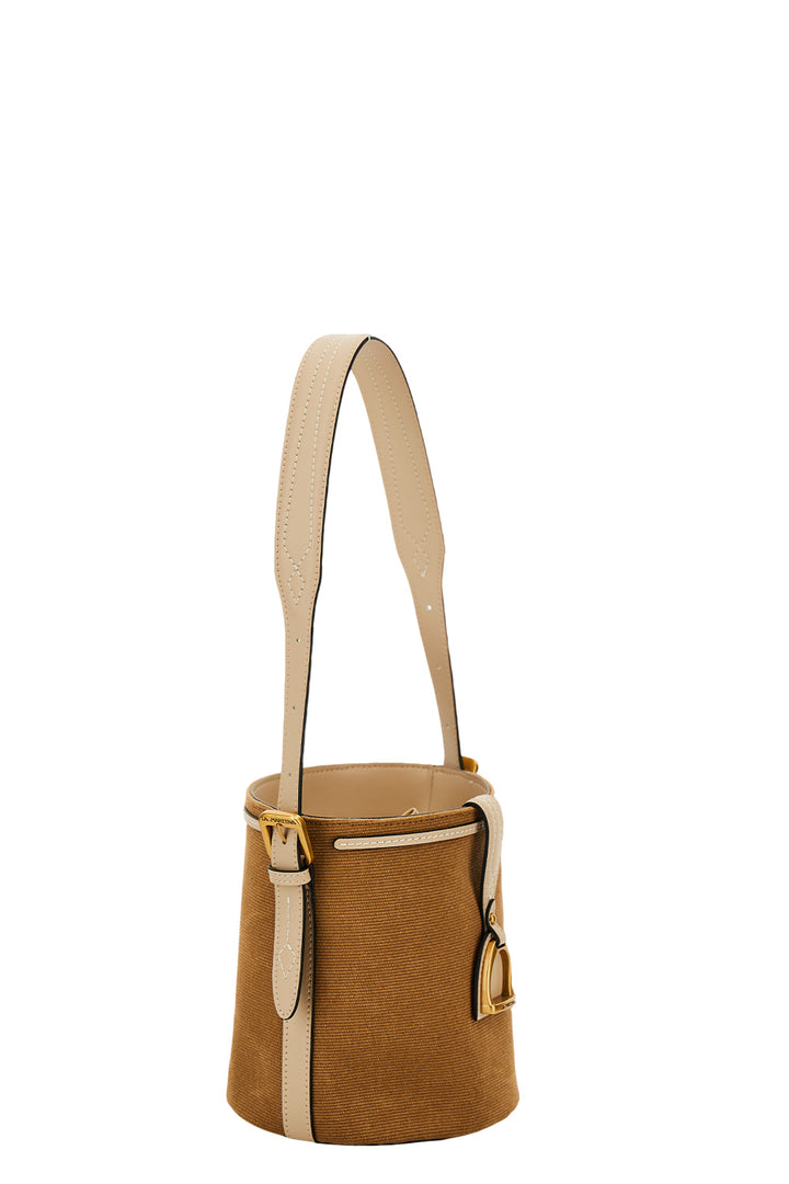 Borsa a secchiello piccola in tela lavata La Martina | Beige/Miele
