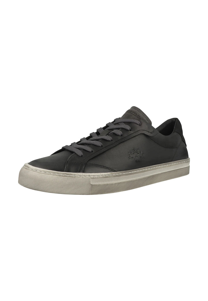 La Martina Zapatilla de hombre en piel - LM Core | Negro