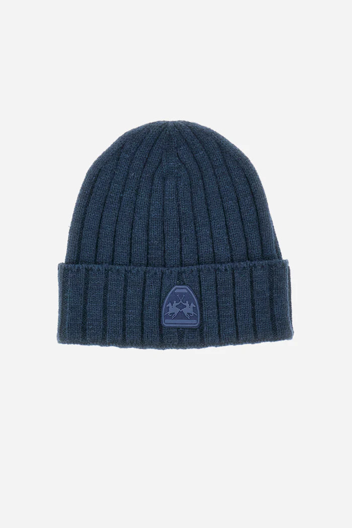 La Martina Unisex Synthetic Fabric Beanie | Navy