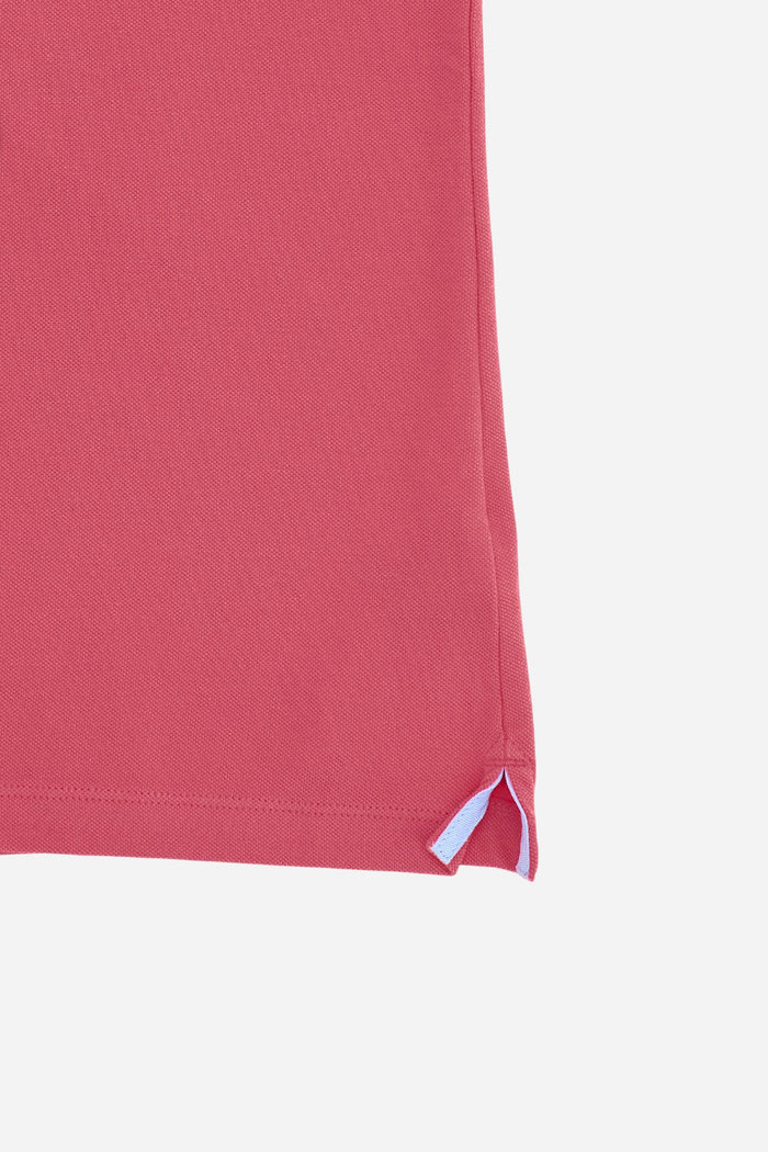 Γυναικείο πόλο La Martina από ελαστικό πικέ με γράμματα κάτω από το γιακά | Ροζ Fandango