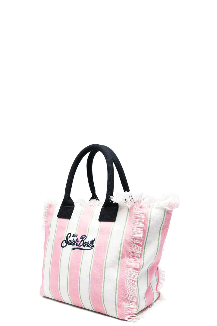 Τσάντα καμβά από βαμβάκι MC2 Saint Barth Vanity | Ροζ/Λευκό