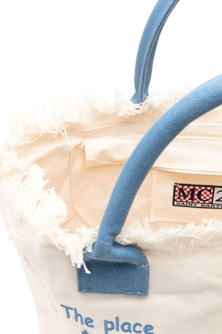 MC2 Saint Barth Vanity Βαμβακερός καμβάς Tote Bag | Εκρού