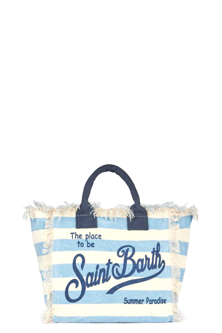 Τσάντα καμβά από βαμβάκι MC2 Saint Barth Vanity | Γαλάζιο/Λευκό
