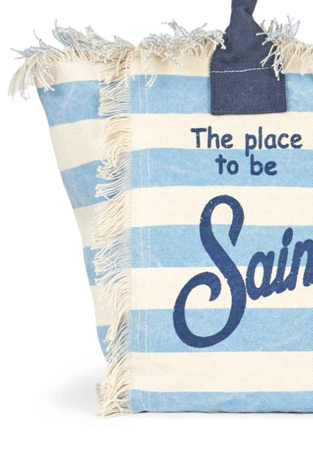 Τσάντα καμβά από βαμβάκι MC2 Saint Barth Vanity | Γαλάζιο/Λευκό