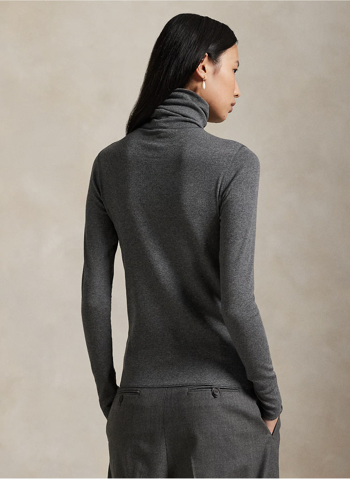 Ralph Lauren Stretch Blend Turtleneck | Medium Grey