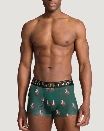 Ralph Lauren Stretch Cotton Boxer Shorts 2-Pack Gift Box | Grey/Green