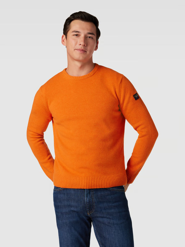 Paul & Shark Color of Shetland Eco Μάλλινο Πουλόβερ Λαιμόκοψη | Πορτοκαλί