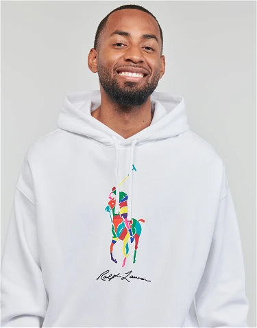 Ralph Lauren Φούτερ Double Knit με Πολύχρωμο Πόνυ | Λευκό