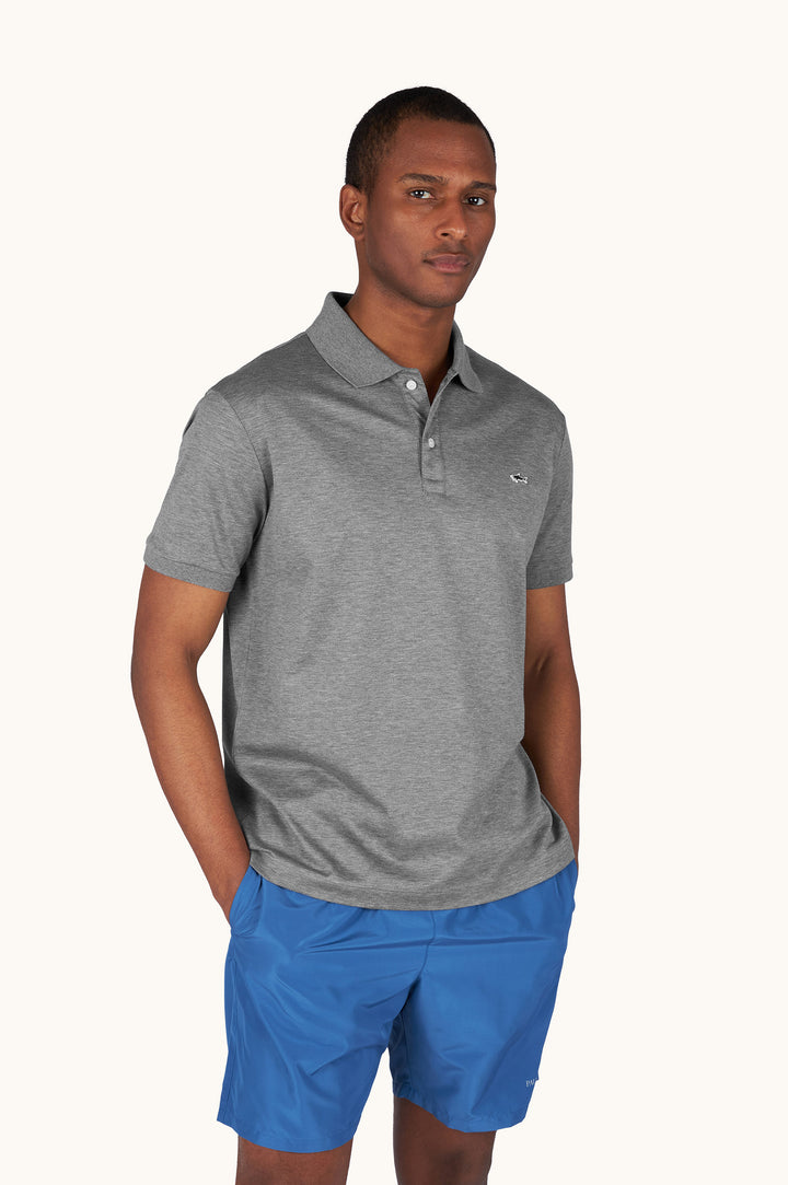 Polo de algodón de doble piqué de Paul &amp; Shark | Gris