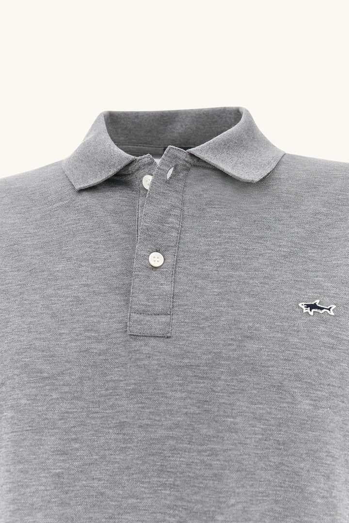 Polo de algodón de doble piqué de Paul &amp; Shark | Gris