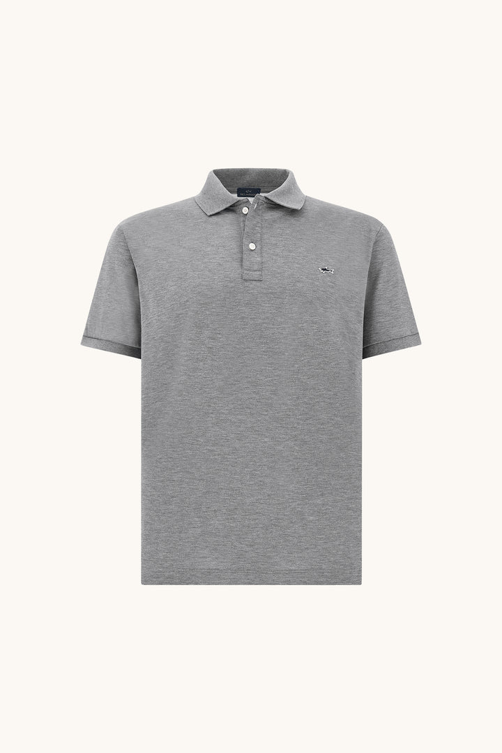 Polo de algodón de doble piqué de Paul &amp; Shark | Gris