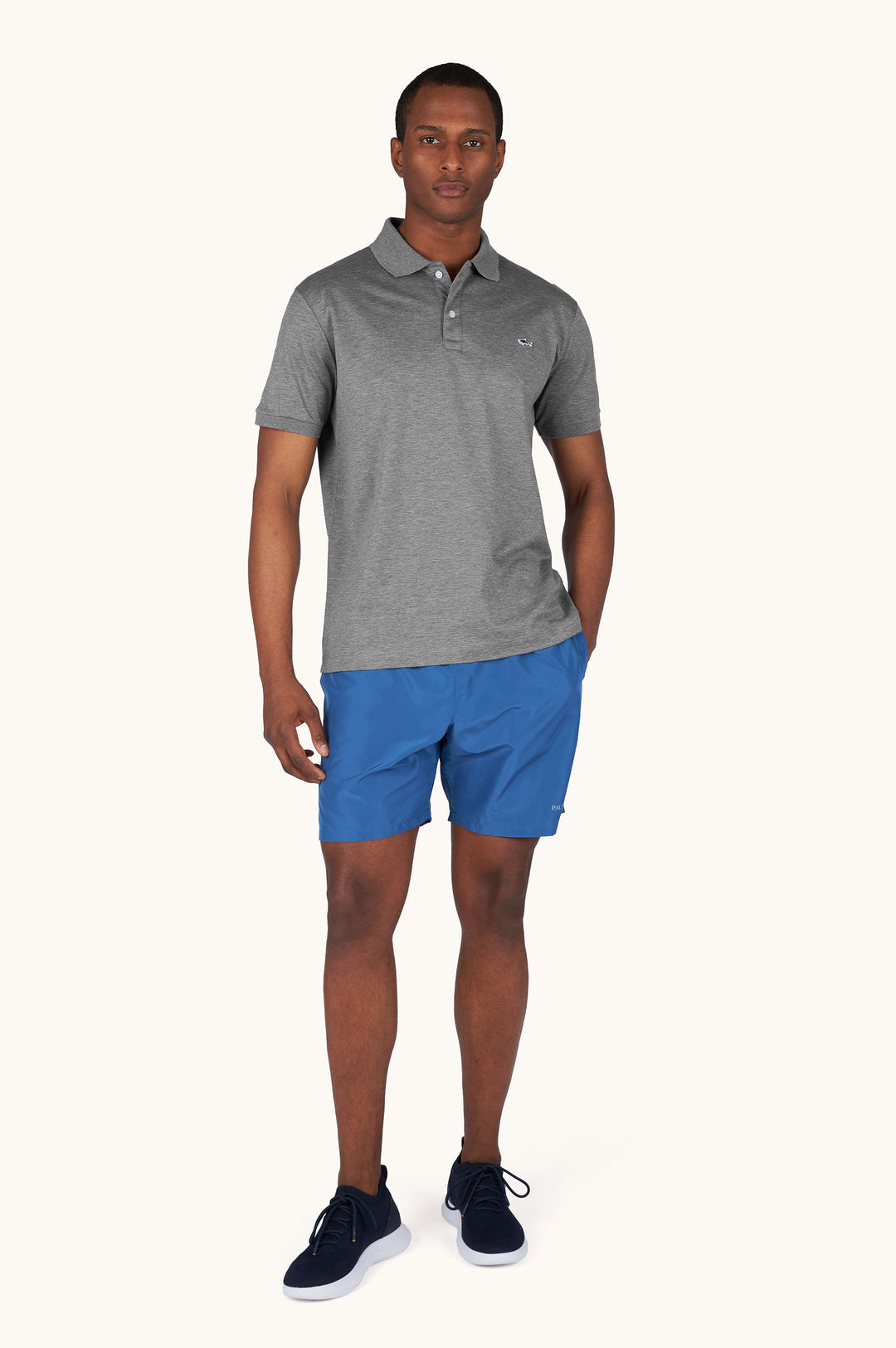 Polo de algodón de doble piqué de Paul &amp; Shark | Gris