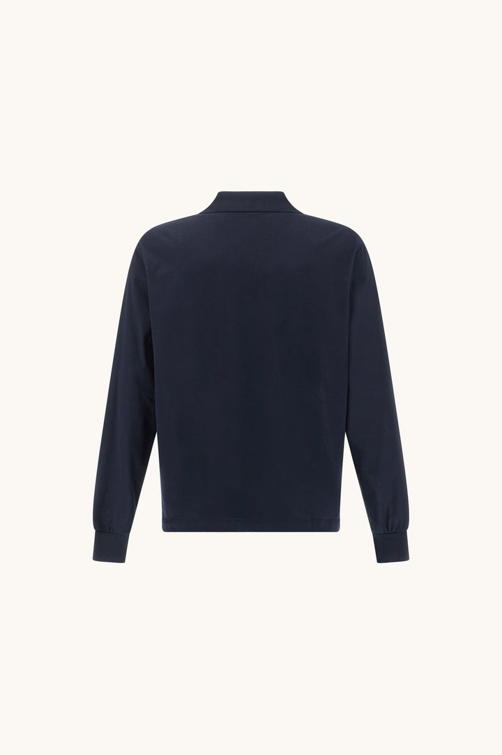 Paul &amp; Shark Double Cotton Pique Long Sleeve Polo | Navy