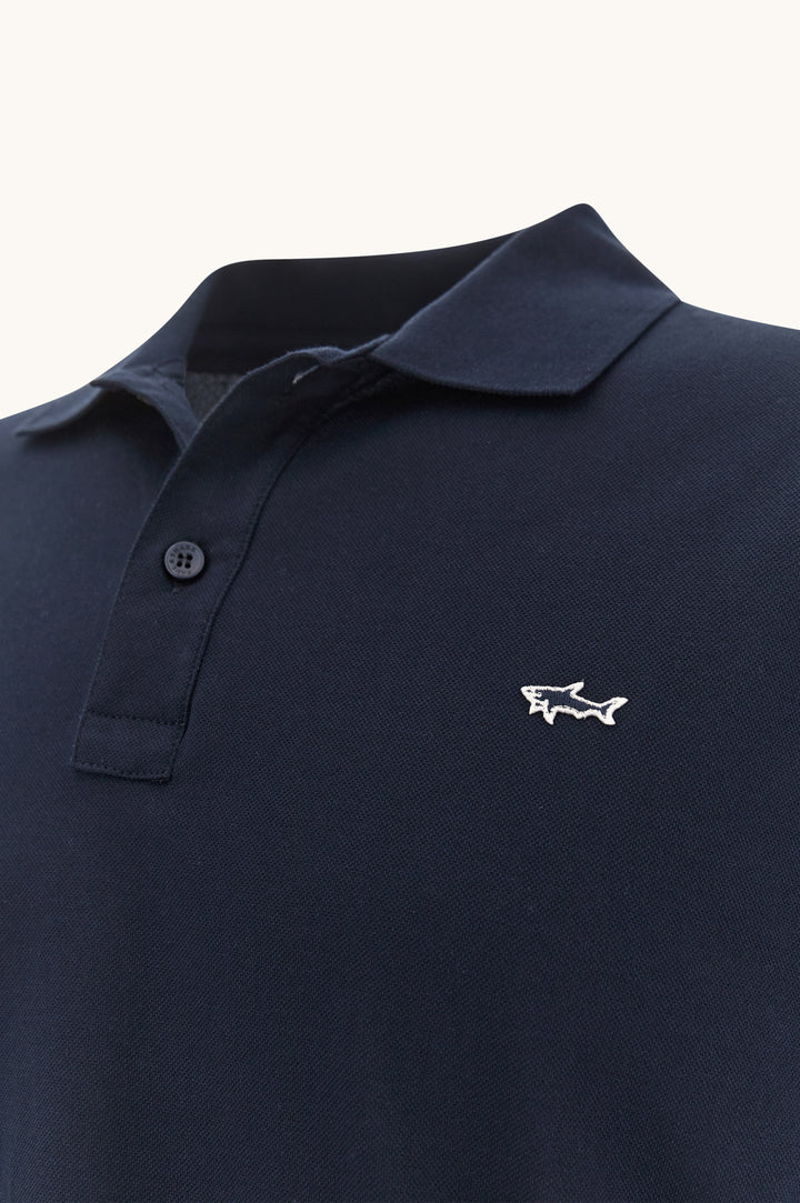 Paul &amp; Shark Double Cotton Pique Long Sleeve Polo | Navy