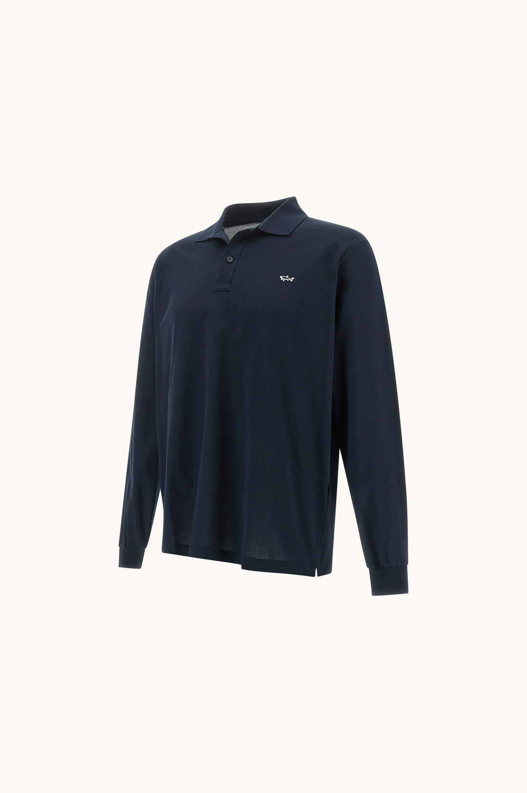 Paul &amp; Shark Double Cotton Pique Long Sleeve Polo | Navy