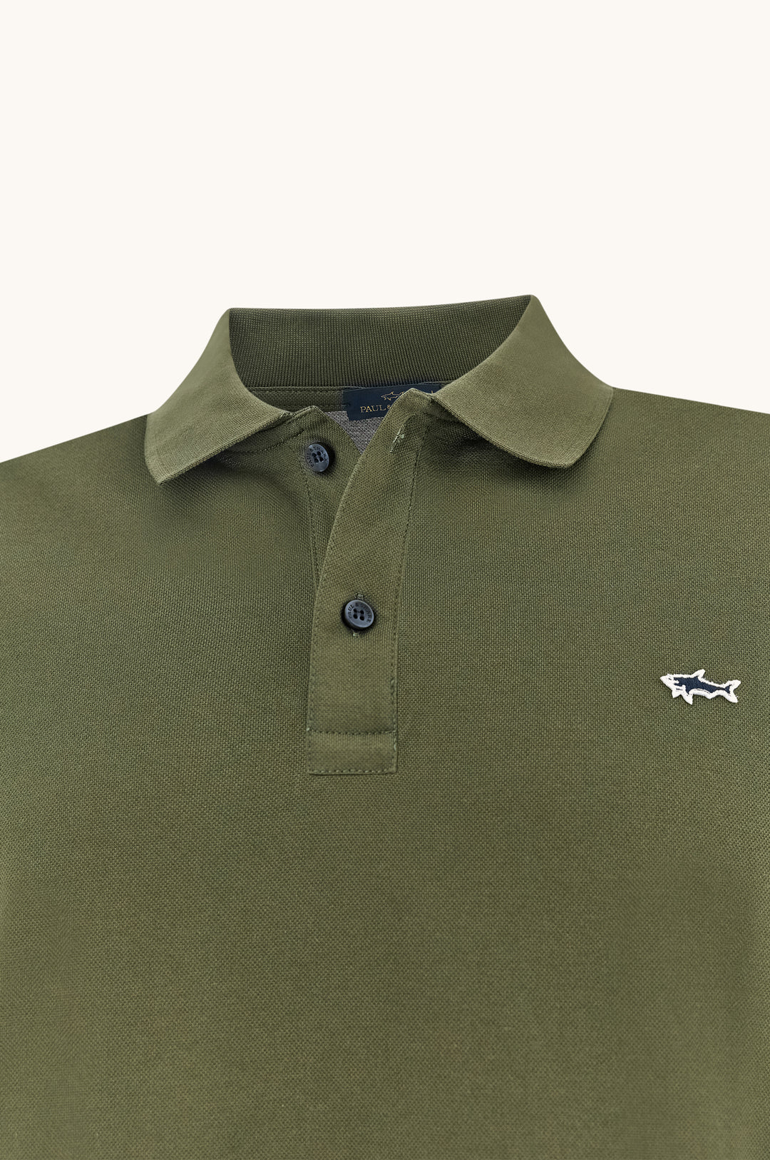 Paul &amp; Shark Double Cotton Pique Long Sleeve Polo | Olive