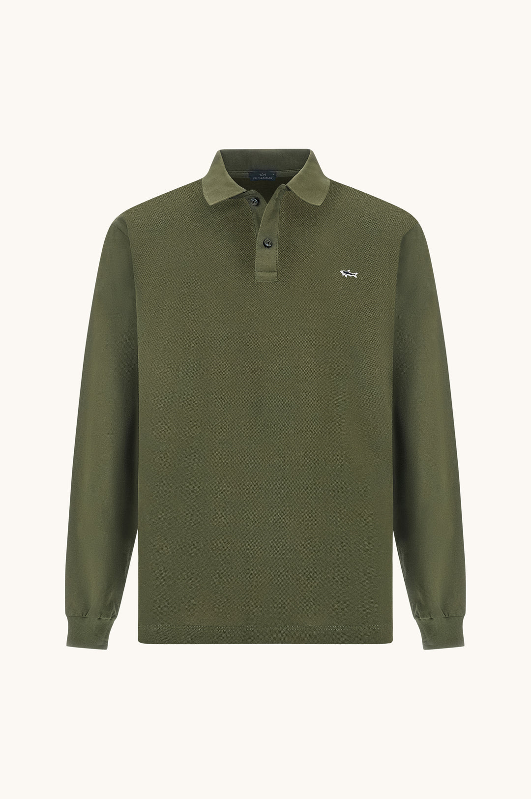 Paul &amp; Shark Double Cotton Pique Long Sleeve Polo | Olive