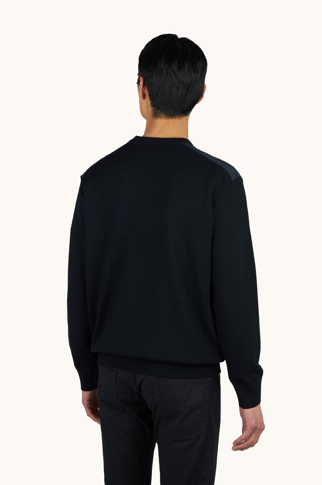 Paul &amp; Shark Soft Cool Touch Wool Crewneck Sweater with Typhoon® Details | Black