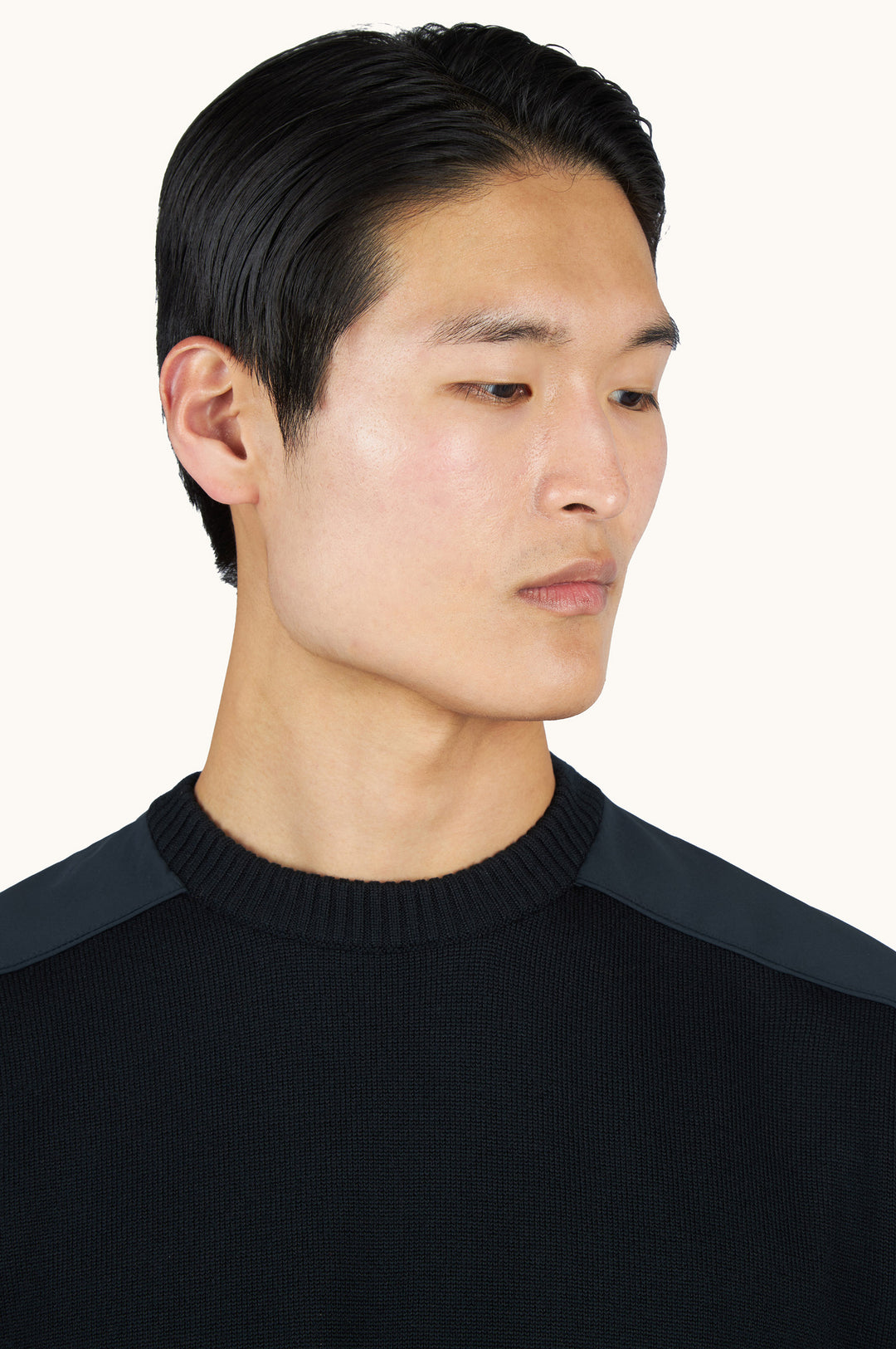 Paul &amp; Shark Soft Cool Touch Wool Crewneck Sweater with Typhoon® Details | Black