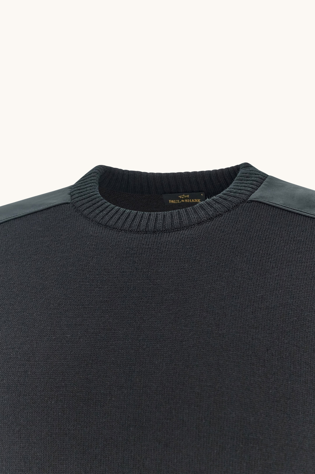 Paul &amp; Shark Soft Cool Touch Wool Crewneck Sweater with Typhoon® Details | Black